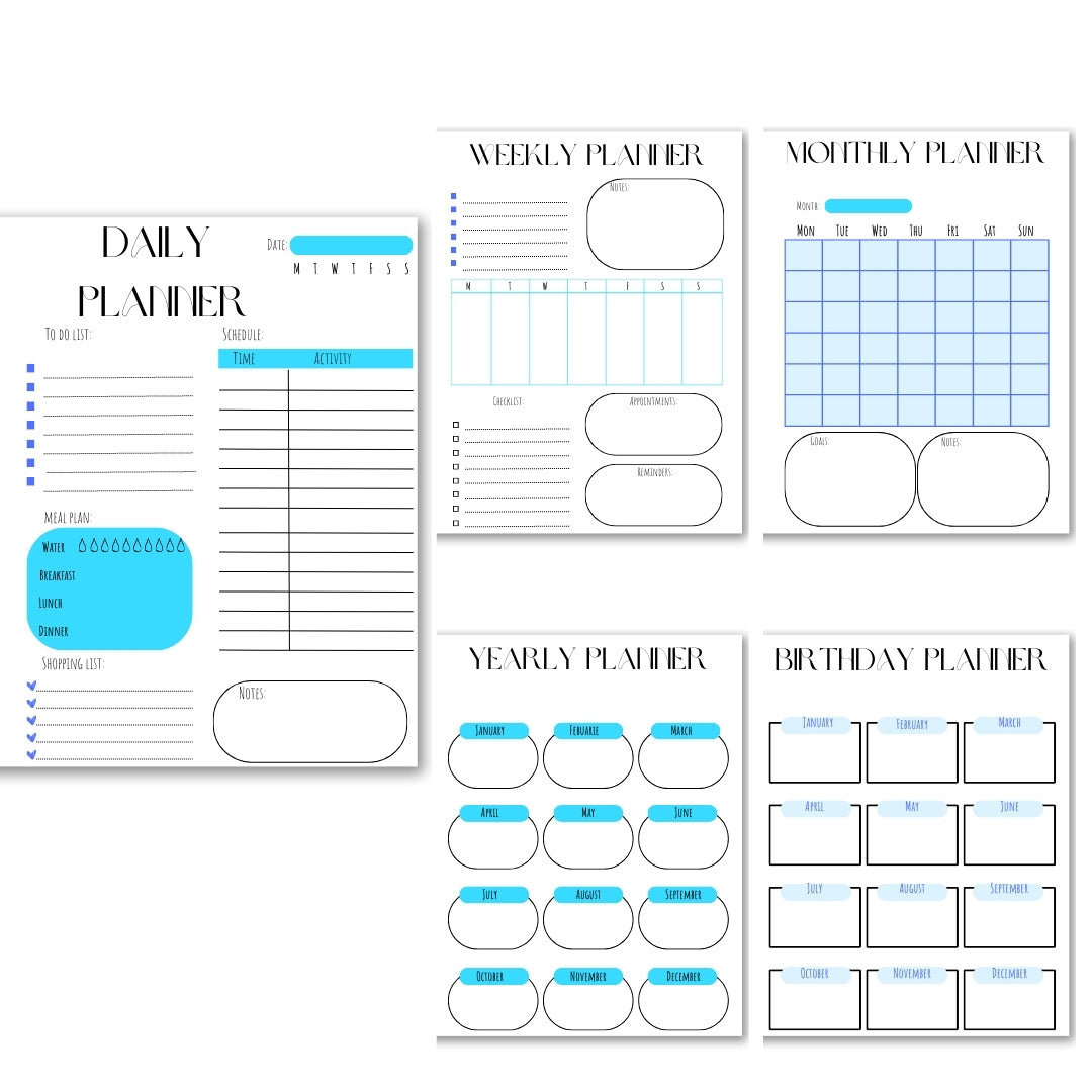 Blue Theme Planner