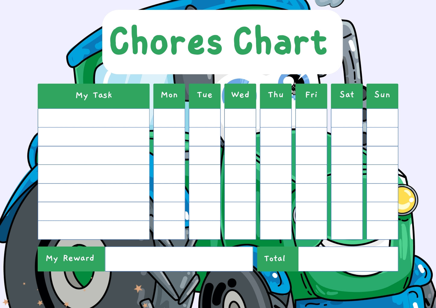 Tractor Chores Chart