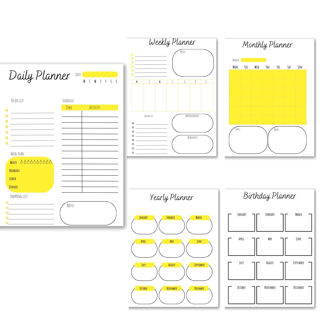 Yellow Theme Planner