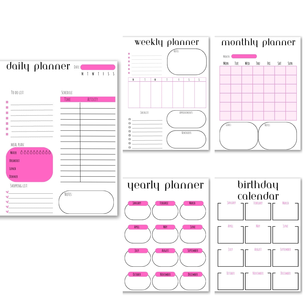 Pink Theme Planner