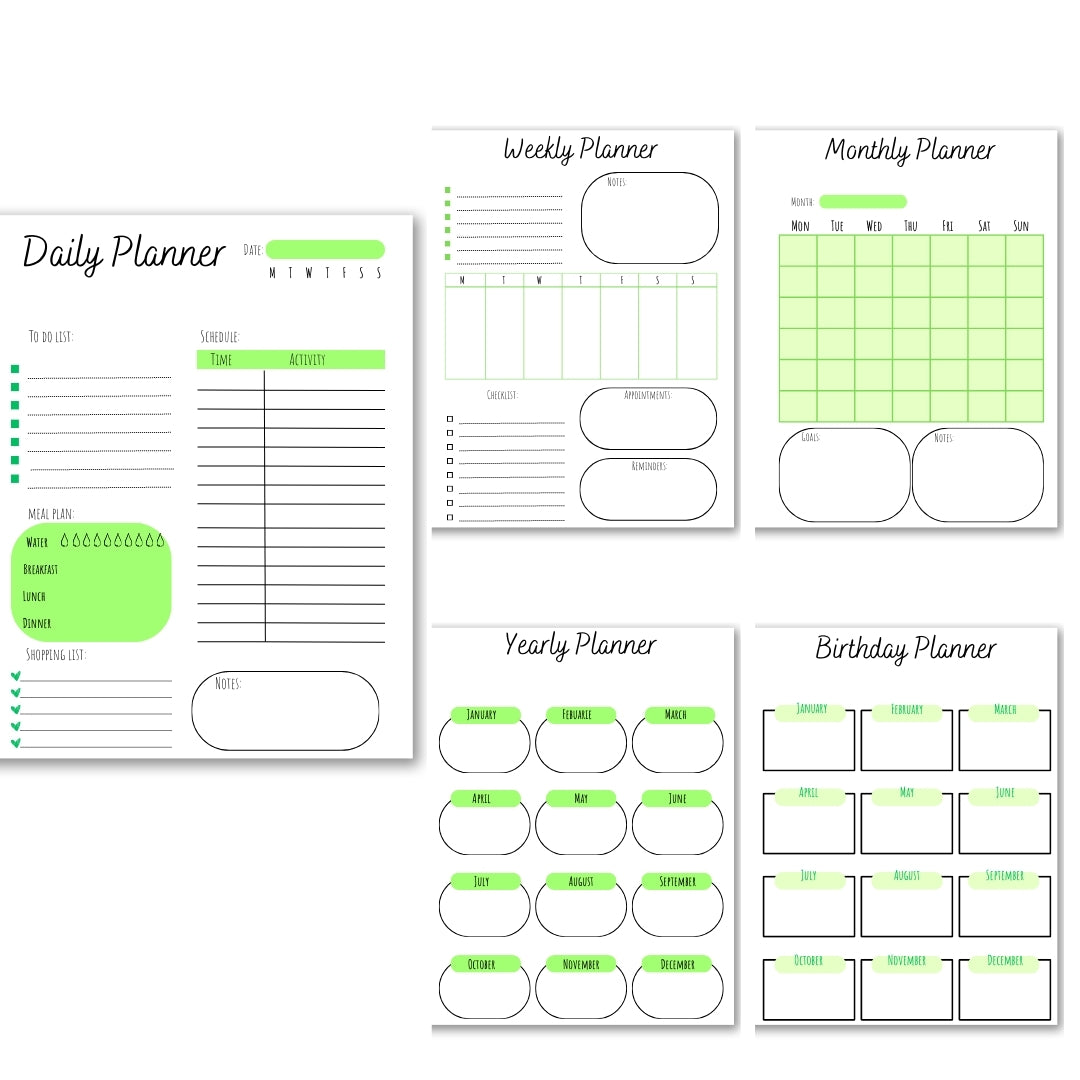 Green Theme Planner