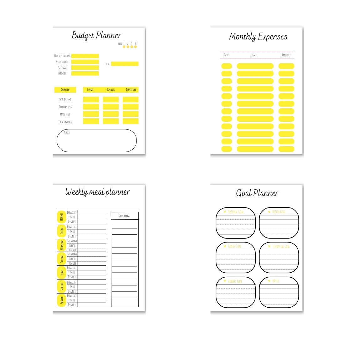 Yellow Theme Planner