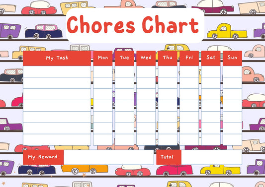 Cars Chores Chart