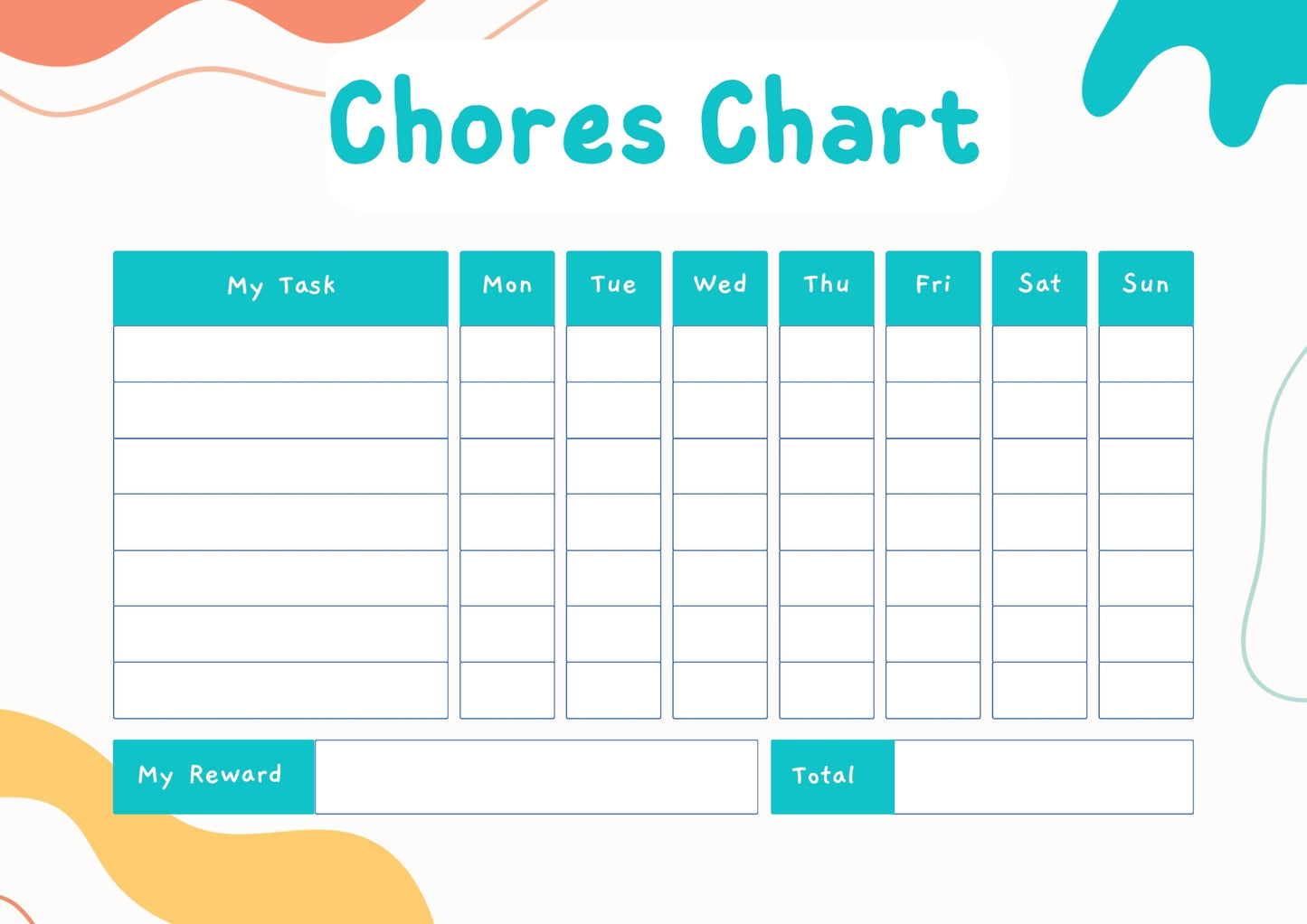 Blob Chores Chart