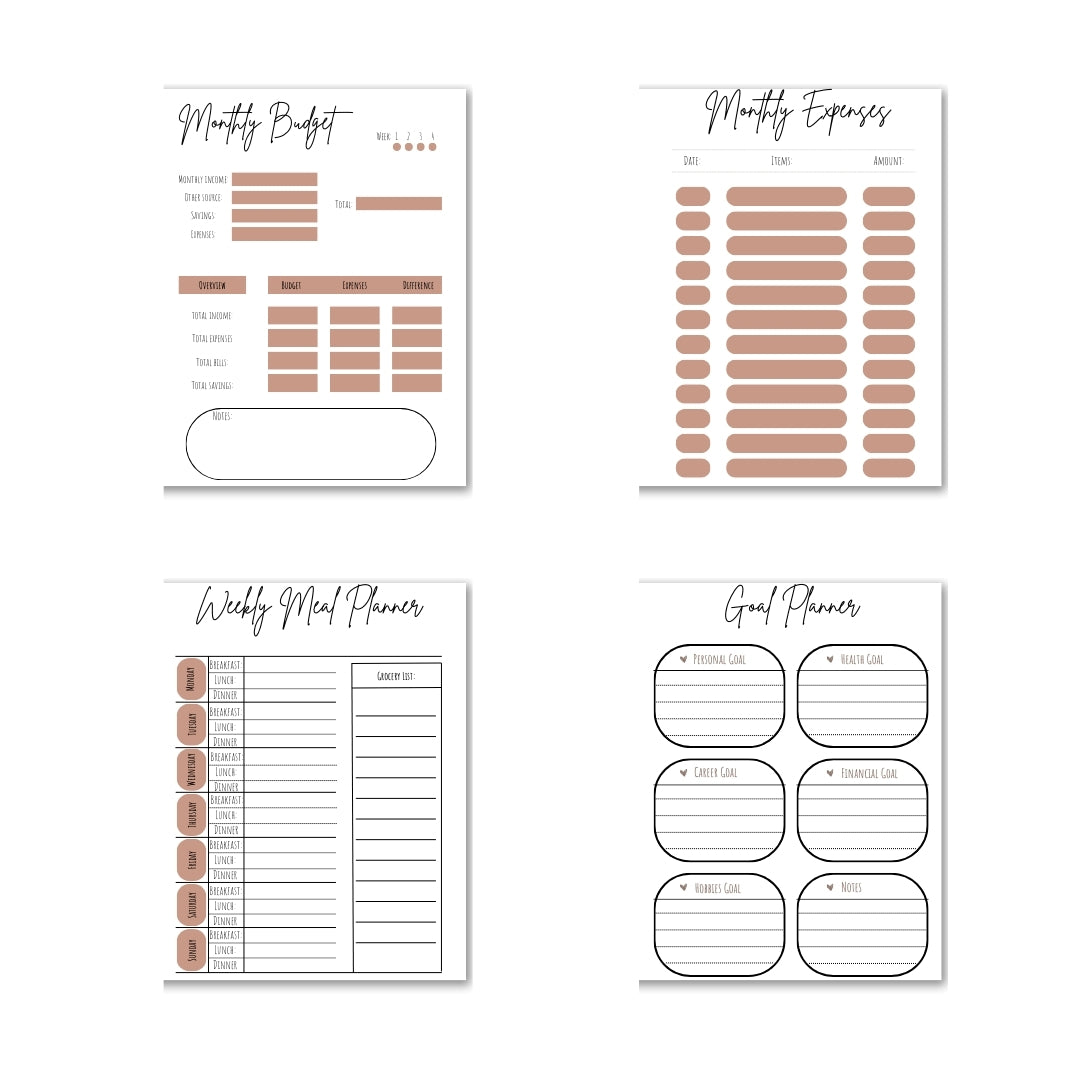 Brown Theme Planner