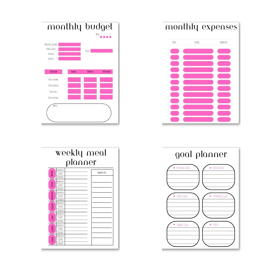 Pink Theme Planner